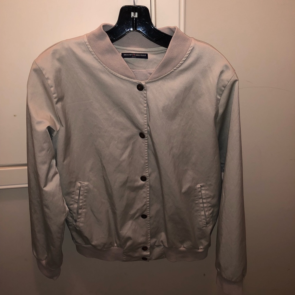 Satin Brandy Melville bomber jacket with buttons